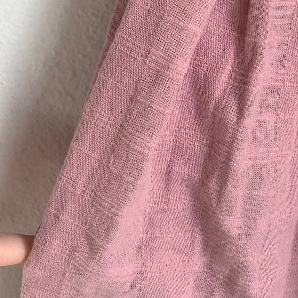 Free People Summer Picnic Smocked Balloon Sleeve Mini Dress in Purple Pink - Picture 9 of 15